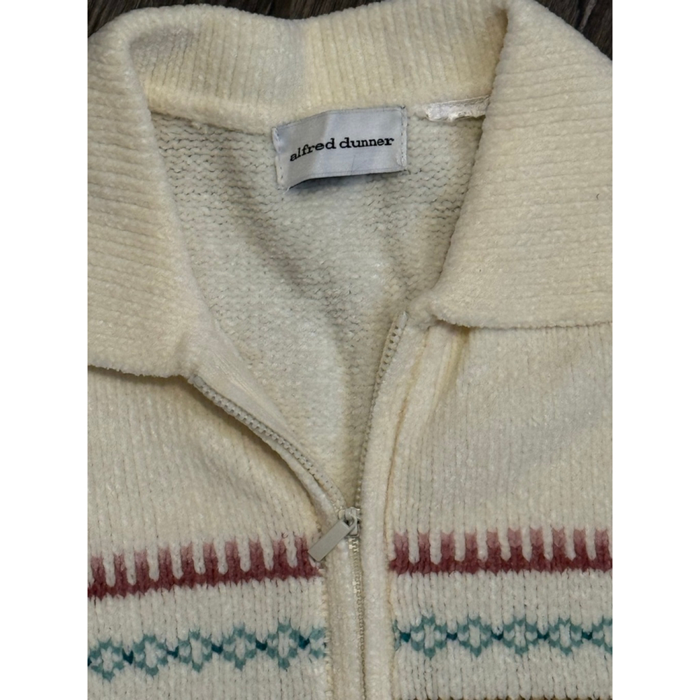 Vtg Alfred Dunner Fair Isle Knit Zip Sweater Cardigan Pastel Cottagecore Sz XL​ - Picture 4 of 9